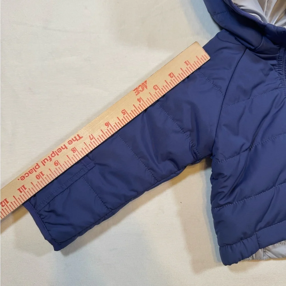 NWT North Face Baby 0-3M Cave Blue & Periwinkle Reversible Baby Puffer Jacket